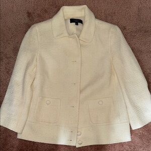 Talbots Women's Cream Textured Blazer